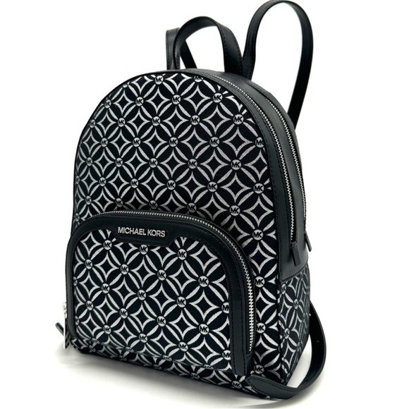 Michael Kors Medium Jaycee Backpack Black/Silver - Picture 2 of 13